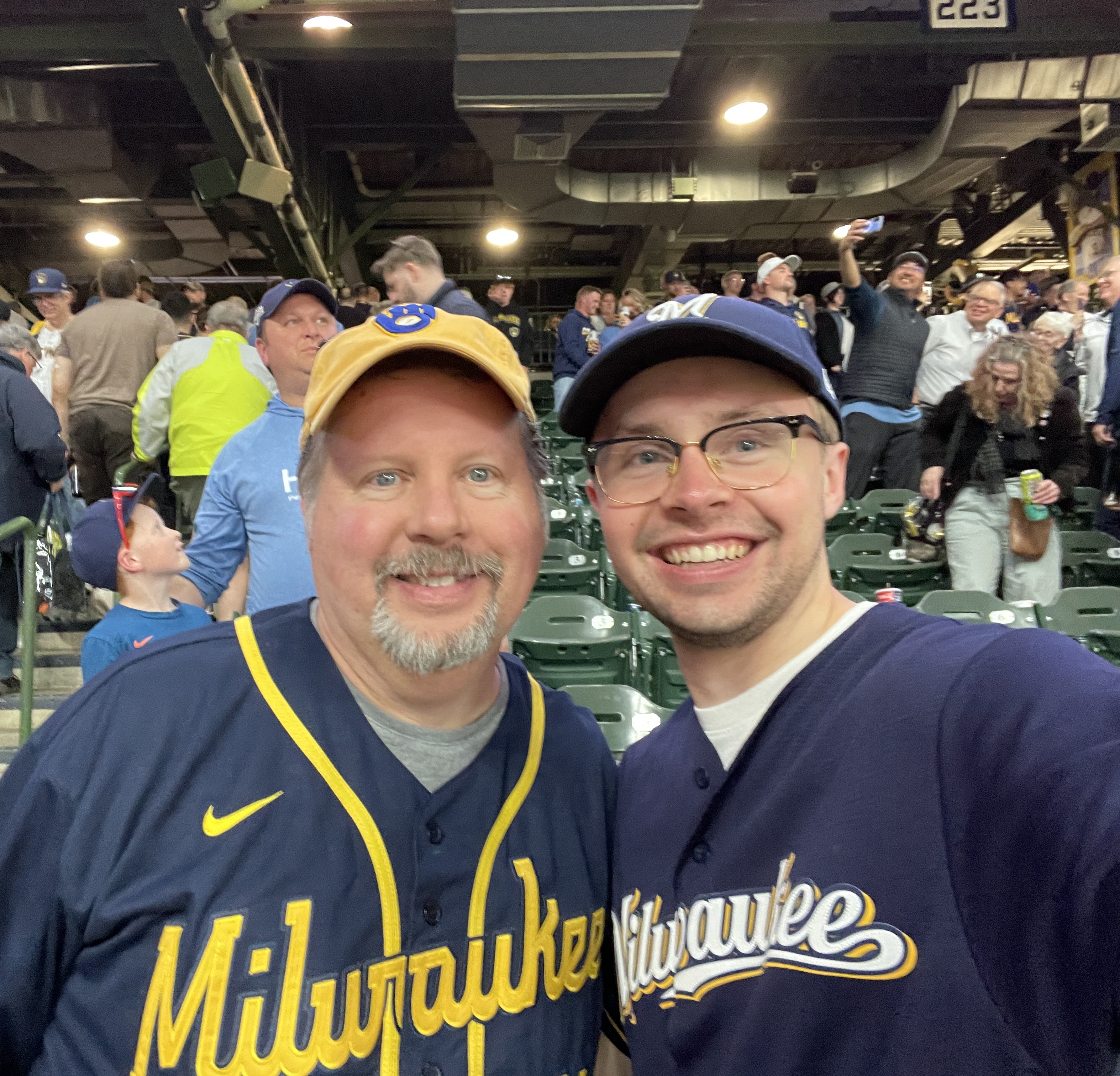 Ben Auby and Gregg at a Brewers game